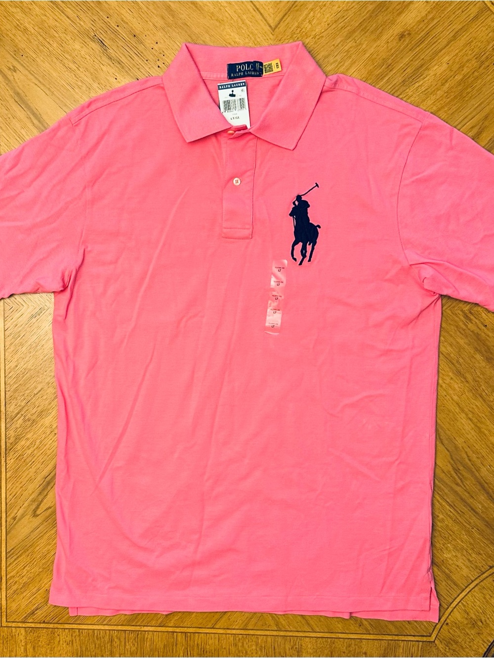 Polo Ralph Lauren Polo Shirt Men's Size LT Pink Big Pony Preppy BIG & TALL - Picture 2 of 11